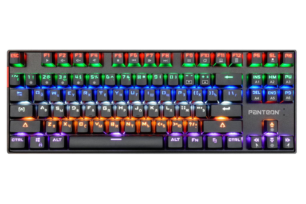 Игровой набор с LED-подсветкой механическая клавиатура + программируемая мышь PANTEON GS8004