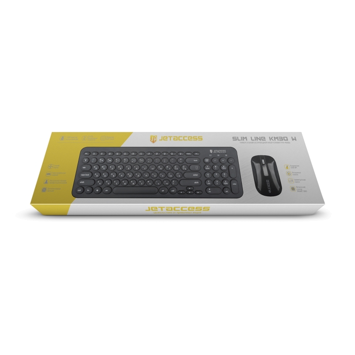 Универсальный беспроводной набор клавиатура + мышь SLIM LINE KM30 W1