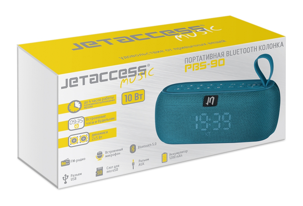 Портативная Bluetooth колонка PBS-90 со встроенными часами и будильником7