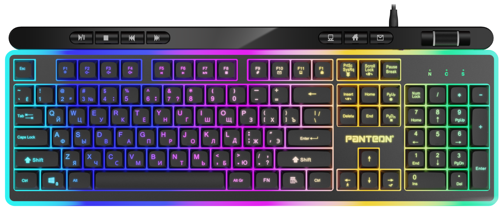 Игровой набор мембранная клавиатура+мышь  PANTEON GS23012